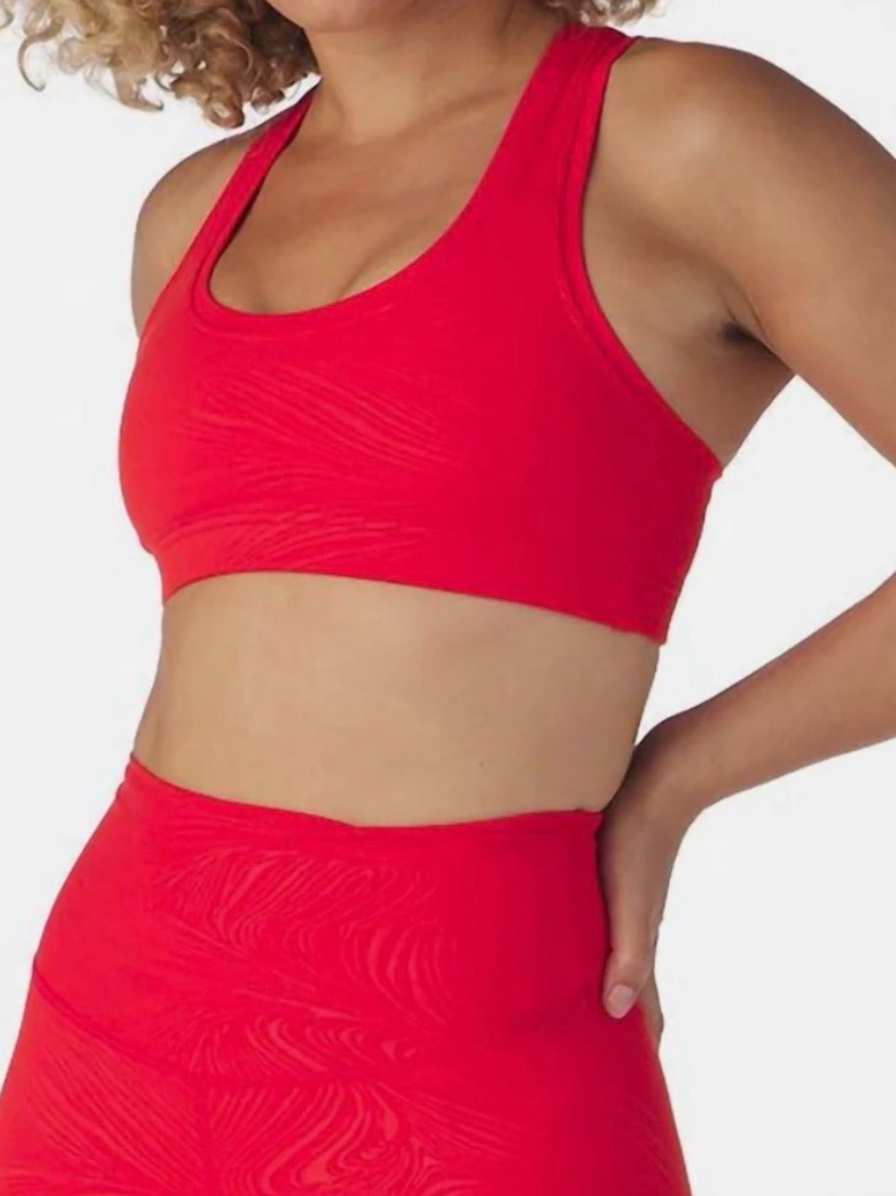 Glyder Notch Sports Bra NWT Small Cherry Embossed Swirl Racerback Medium Support